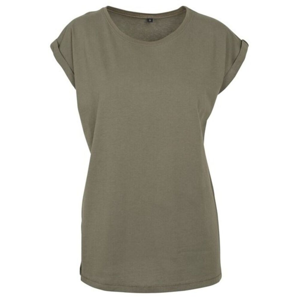 Build Your Brand Womens/Ladies Extended  T-Shirt / Olive